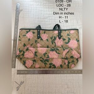Coach Reversible Elegant Floral Tote with Pink Roses